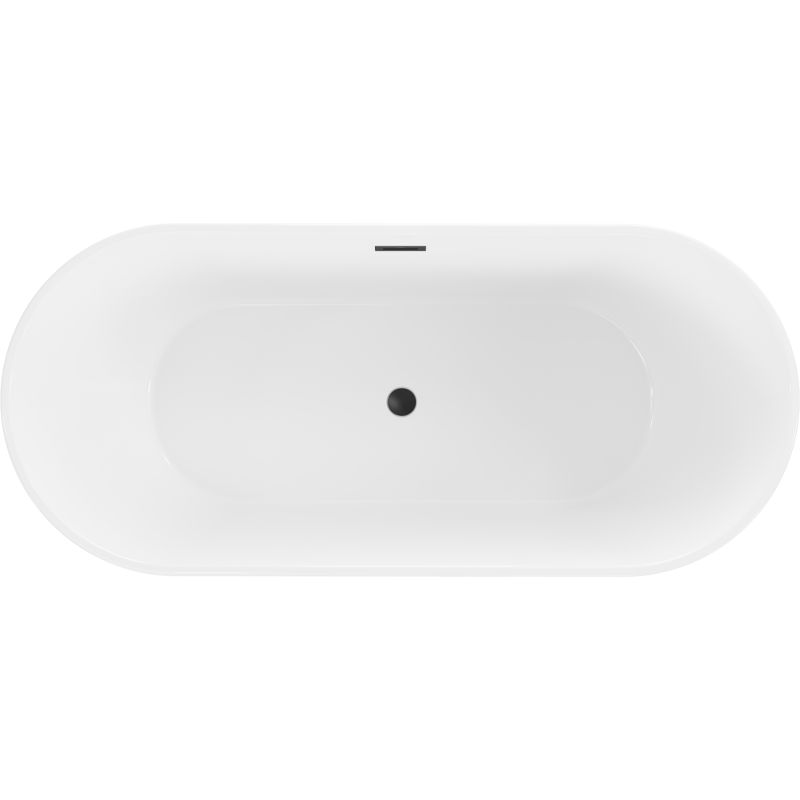 Mexen Flavia vaňa voľne stojaca 170 x 75 cm, biela/čierna, prepad čierny - 54031708075-70