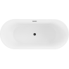 Mexen Flavia voľne stojaca vaňa 170 x 75 cm, biela/čierna, čierny prepad - 54031708075-70