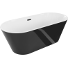 Mexen Flavia vaňa voľne stojaca 170 x 75 cm, biela/čierna, prepad čierny - 54031708075-70