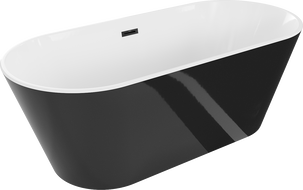 Mexen Flavia vaňa voľne stojaca 170 x 75 cm, biela/čierna, prepad čierny - 54031708075-70