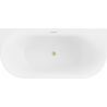 Mexen Oval voľne stojaca priemyselná vaňa 150 x 75 cm, biela, preliv z brúseného zlata - 52671507500-55