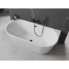 Mexen Oval voľne stojaca priemyselná vaňa 150 x 75 cm, biela, čierny prepad - 52671507500-70