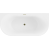 Mexen Oval vaňa voľnostojaca pri̇e zeňová 160 x 80 cm, biela, odtok zlatý - 52671608000-50