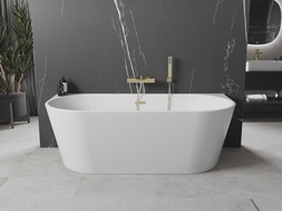 Mexen Oval vaňa voľnostojaca pri̇e zeňová 160 x 80 cm, biela, odtok zlatý - 52671608000-50