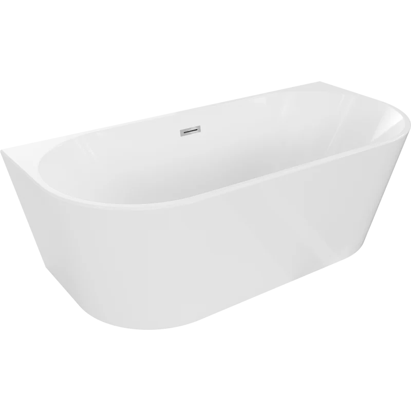 Mexen Oval voľne stojaca pri stene vaňa 180 x 80 cm, biela, prepad chróm - 52671808000-01