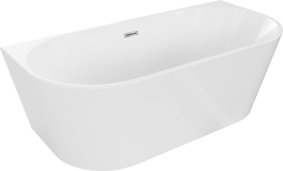 Mexen Oval voľne stojacia priľahlá vaňa 170 x 80 cm, biela, prepad chróm - 52671708000-01