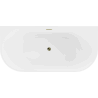 Mexen Oval voľne stojaca priwallová vaňa 180 x 80 cm, biela, odtok zlatý - 52671808000-50