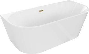 Mexen Oval voľne stojaca priľahlá vaňa 170 x 80 cm, biela, odtok zlatý - 52671708000-50