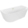 Mexen Oval voľne stojaca priemyselná vaňa 170 x 80 cm, biela, prepad zlatý kartáčovaný - 52671708000-55