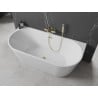 Mexen Oval voľne stojaca priľahlá vaňa 170 x 80 cm, biela, odtok zlatý - 52671708000-50