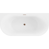 Mexen Oval voľne stojaca priemyselná vaňa 180 x 80 cm, biela, odtok ružového zlata - 52671808000-60
