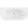 Mexen Oval vaňa voľne stojaca priemyselná 180 x 80 cm, biela, odtok z mosadze brúsený - 52671808000-65