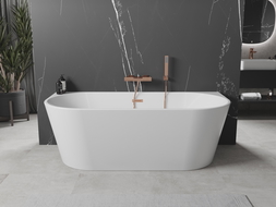 Mexen Oval voľne stojaca priemyselná vaňa 180 x 80 cm, biela, odtok ružového zlata - 52671808000-60