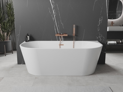 Mexen Oval vaňa voľne stojaca priemerná 170 x 80 cm, biela, prepad mosadz brúsená - 52671708000-65