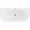 Mexen Oval voľne stojaca priemyselná vaňa 180 x 80 cm, biela, prepad čierny - 52671808000-70