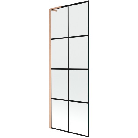 Mexen Next L sprchová zástena 1-krídlová 70 x 150 cm, čierny vzor, brúsená meď - 895-070-000-03-77-65