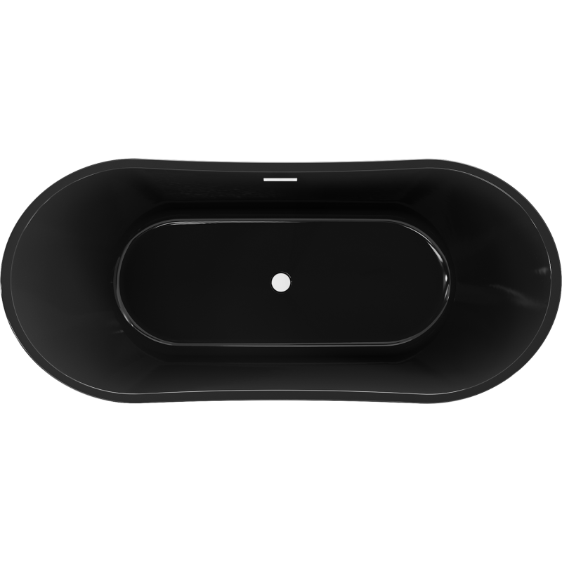 Mexen Montana voľne stojaca vaňa 170 x 80 cm, čierna, biely prepad - 52011708070-20
