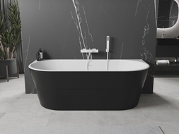 Mexen Oval voľne stojaca stena 160 x 80 cm, biela/čierna, biele prehĺbenie - 52671608075-20