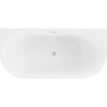 Mexen Oval voľne stojaca vaňa príčna 160 x 80 cm, biela/čierna, prepad brúsený nikel - 52671608075-97