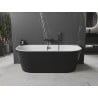 Mexen Oval voľne stojaca priestranná vaňa 160 x 80 cm, biela/čierna, prepad čierny - 52671608075-70