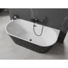 Mexen Oval voľne stojaca priestranná vaňa 160 x 80 cm, biela/čierna, prepad čierny - 52671608075-70