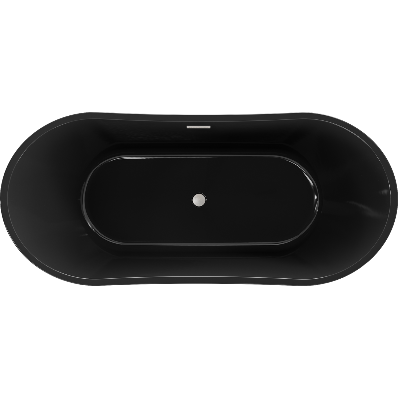 Mexen Montana samostatne stojaca vaňa 170 x 80 cm, čierna, prepad brúsený nikel - 52011708070-97