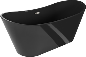 Mexen Montana samostatne stojaca vaňa 170 x 80 cm, čierna, prepad brúsený nikel - 52011708070-97