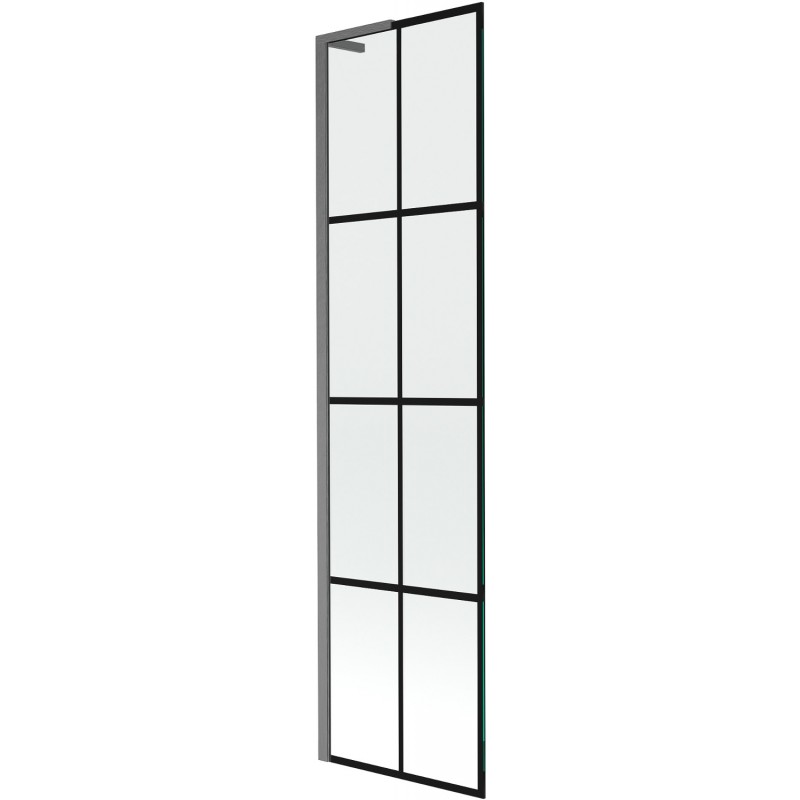Mexen Next L jednovrstvová vaňová zástena 50 x 150 cm, čierny vzor, gun gray kartáčovaný - 895-050-000-03-77-66