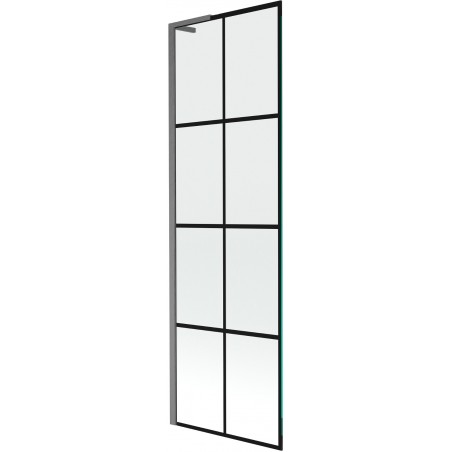 Mexen Next L paraván na vaňu 1-dielny 60 x 150 cm, čierny vzor, brúsená gun gray - 895-060-000-03-77-66