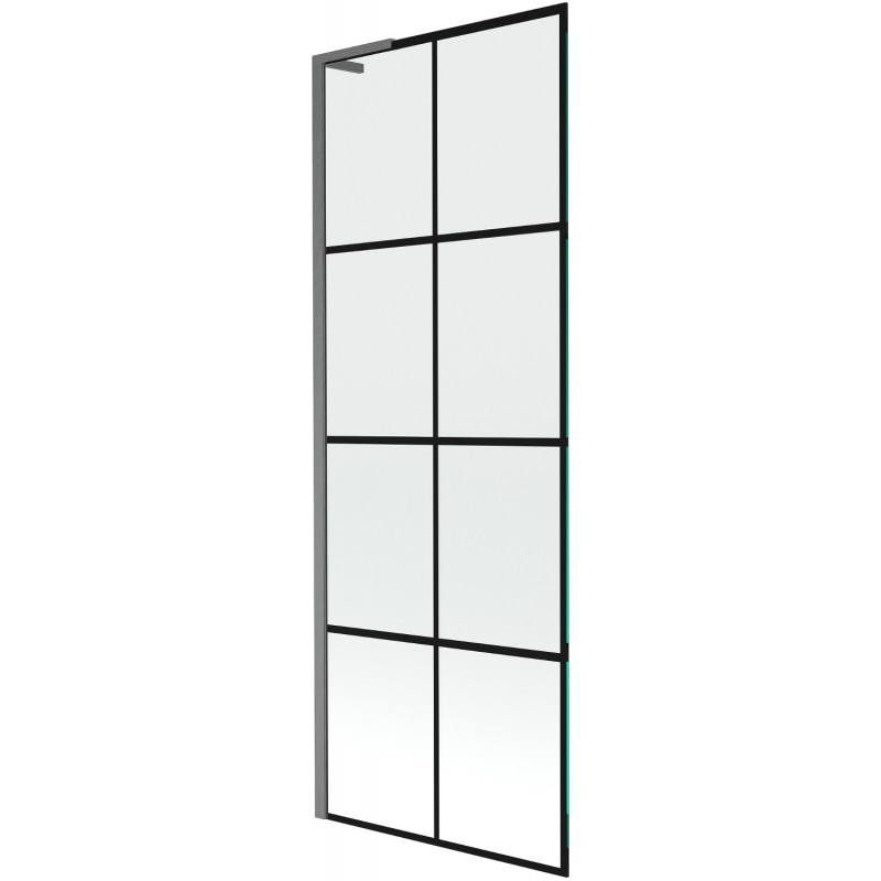 Mexen Next L vanová zástěna 1-dílná 70 x 150 cm, černá mřížka, gun gray kartáčovaný - 895-070-000-03-77-66