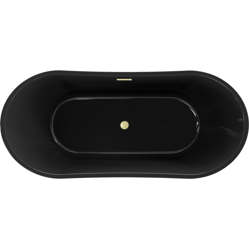 Mexen Montana voľne stojaca vaňa 170 x 80 cm, čierna, prepad zlatý brúsený - 52011708070-55