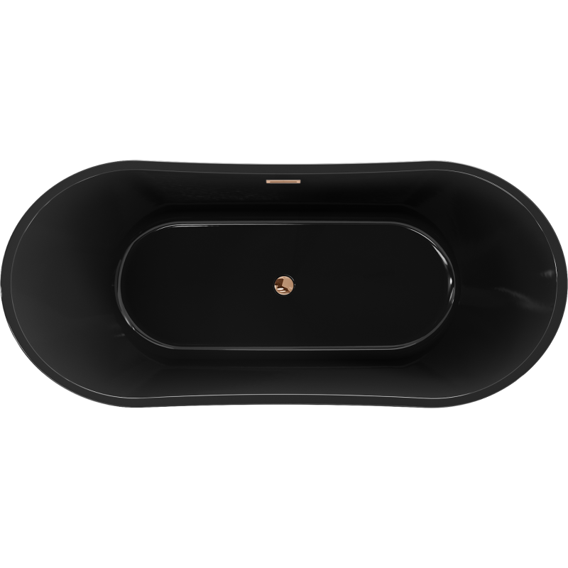 Mexen Montana samostatne stojaca vaňa 170 x 80 cm, čierna, prepad ružové zlato - 52011708070-60