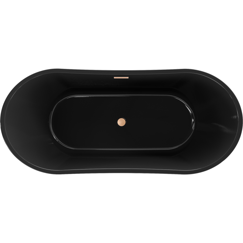 Mexen Montana voľne stojaca vaňa 170 x 80 cm, čierna, prepad brúsená meď - 52011708070-65
