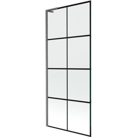 Mexen Next L sprchová zástena 1-krídlová 80 x 150 cm, čierna mriežka, brúsená gun gray - 895-080-000-03-77-66