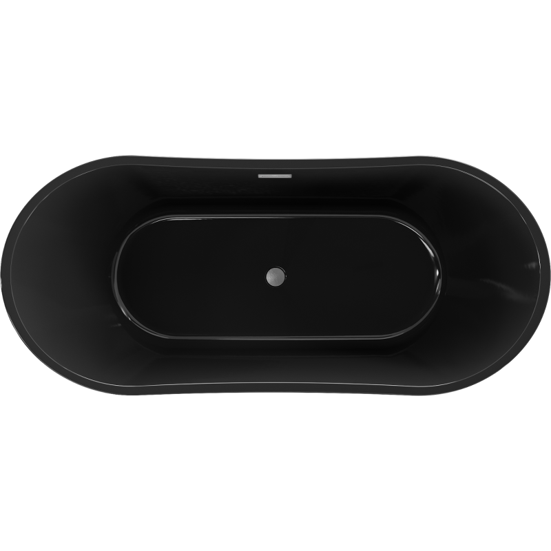Mexen Montana voľne stojaca vaňa 170 x 80 cm, čierna, prepad gun gray brúsený - 52011708070-66