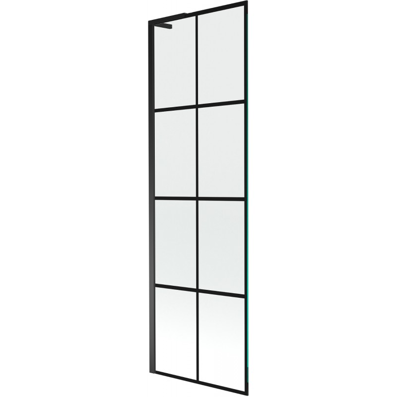 Mexen Next L paravan na vaňu 1-krídlový 60 x 150 cm, čierny vzor, čierny - 895-060-000-03-77-70