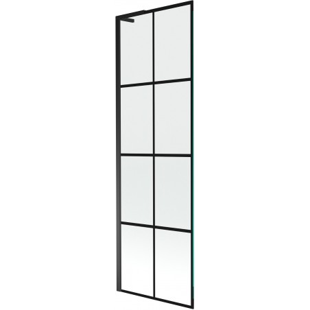 Mexen Next L paravan na vaňu 1-krídlový 60 x 150 cm, čierny vzor, čierny - 895-060-000-03-77-70