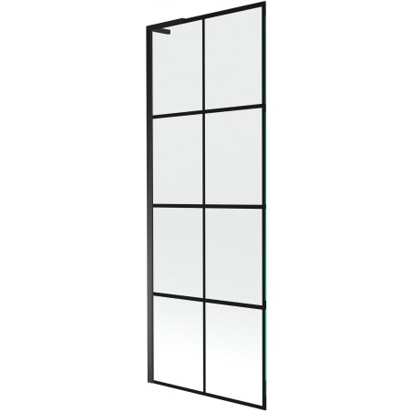 Mexen Next L vaňová zástenka 1-krídlová 70 x 150 cm, čierna mriežka, čierna - 895-070-000-03-77-70