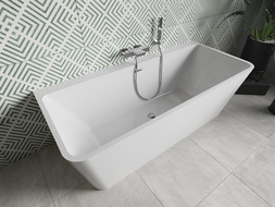 Mexen Volta voľne stojaca vaňa pri stene 150 x 75 cm, biela, prepad chróm - 51131507500-01