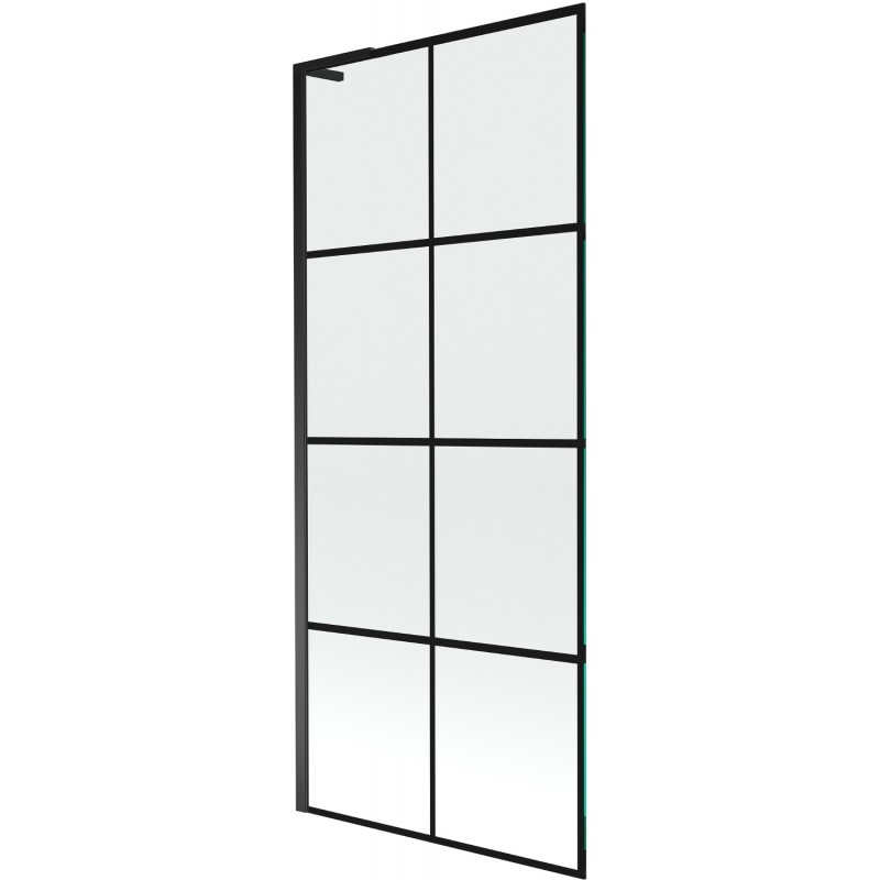 Mexen Next L vaňová zástená 1-krídlová 80 x 150 cm, čierna mriežka, čierna - 895-080-000-03-77-70