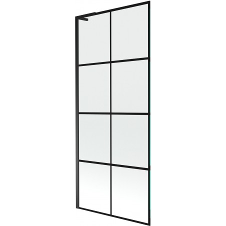 Mexen Next L vaňová zástená 1-krídlová 80 x 150 cm, čierna mriežka, čierna - 895-080-000-03-77-70