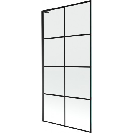 Mexen Next L vaňa sprchový paraván 1-krídlový 90 x 150 cm, čierna mriežka, čierny - 895-090-000-03-77-70