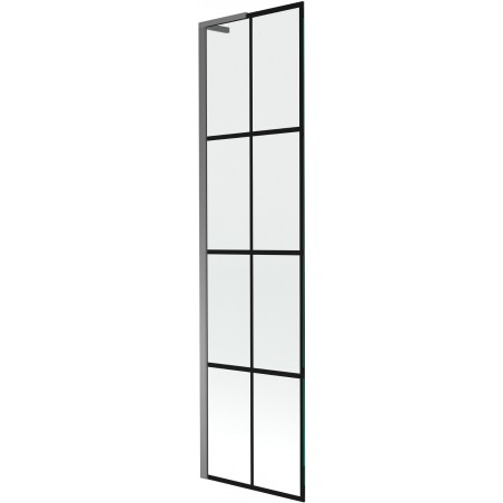 Mexen Next L vaňová zástena 1-krídlová 50 x 150 cm, čierny vzor, gun metal - 895-050-000-03-77-95