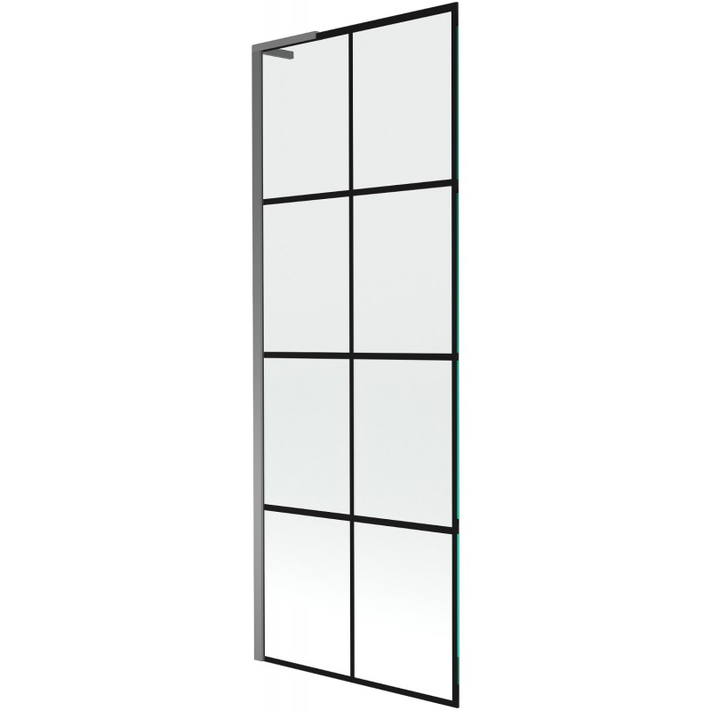 Mexen Next L vaňová zástenka 1-krídlová 70 x 150 cm, čierna mriežka, gun metal - 895-070-000-03-77-95