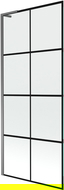 Mexen Next L vaňová zástena 1-krídlová 80 x 150 cm, čierny vzor, gun metal - 895-080-000-03-77-95