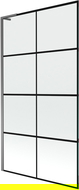 Mexen Next L vaňový paravan 1-krídlový 100 x 150 cm, čierny vzor, gun metal - 895-100-000-03-77-95