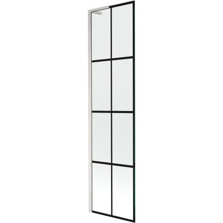 Mexen Next L 1-krídlová vaňová zástena 50 x 150 cm, čierny vzor, brúsený nikel - 895-050-000-03-77-97