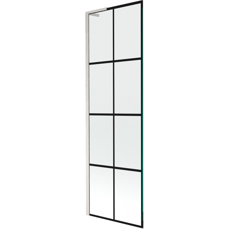Mexen Next L sprchová stena 1-krídlová 60 x 150 cm, čierny vzor, brúsený nikel - 895-060-000-03-77-97