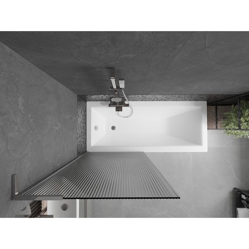 Mexen Next L vaňová zástena 1-krídlová 80 x 150 cm, pásiky, chróm - 895-080-000-03-09-01