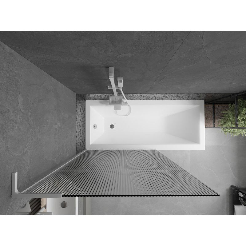 Mexen Next L vaňová zástenna 1-krídlová 100 x 150 cm, prúžky, biela - 895-100-000-03-09-20